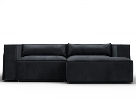 Диван угловой Лига-061 угол правый (ДСП,Брус,Фанера,Велюр/Темно-серый) Лига Диванов 131153