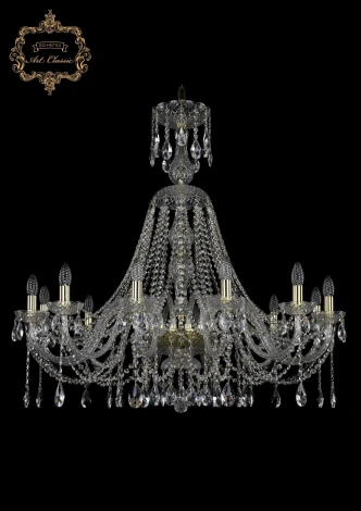 Подвесная люстра Art Classic 11.12 11.12.12.360.XL-95.Gd.Sp (220V, хрусталь, на цепи, подсвечник, свеча)