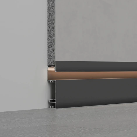 Профиль PLINTUS-H73-F-2000 BLACK (Arlight, Алюминий) 043480