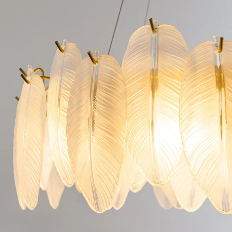 Подвесная люстра Arte Lamp Evie A4052SP-8SG (220V, на тросе, листья)