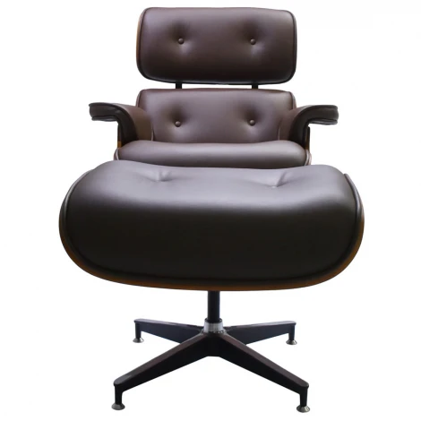 Кресло EAMES LOUNGE CHAIR и оттоманка EAMES LOUNGE CHAIR чёрные