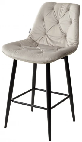Полубарный стул YAM G062-37 светло-серый, велюр (H=65cm)