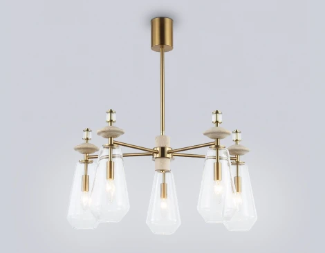 Потолочная люстра на штанге с травертином Ambrella Ceramo Modern LH53305