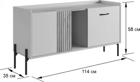 Гостиная "Доминика К2" (2380х350х920) Mebelson (ЛДСП/Дуб крафт золотой) арт.ГК02Доминика.3369