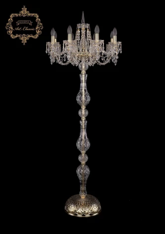 Торшер Art Classic 13.23 13.23.8.200.h-160.Gd.Dr (220V, хрусталь, подвески, подсвечник, свеча, под старину)