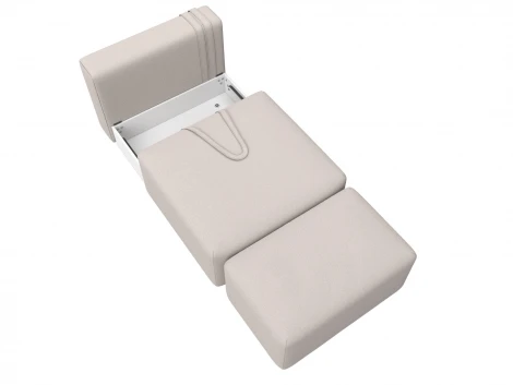 Модули диван и пуф Лига-060 НПБ (ЛДСП,Брус,Фанера,Замша/Бежевый) Лига Диванов 129601