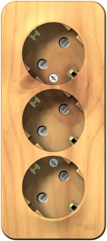 Розетка накладная тройная с заземлением и шторками (ясень) Systeme Electric Blanca BLNRA011315