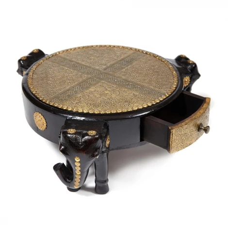 Столик Secret De Maison 3 SLONA ( mod. ND-005) этническая роспись (дерево манго/латунная чеканка)