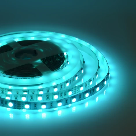 Светодиодная лента 24В 14,4Вт/м SMD5050 60д/м IP20 подложка 10мм, 5м RGB Apeyron 00-310