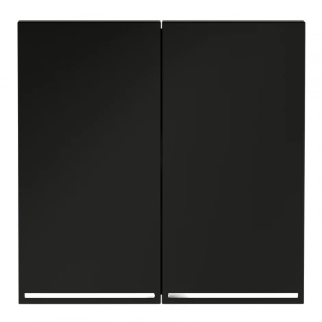 Клавиши для выключателя/переключателя двухклавишного с подсветкой Voltum S70 VLS000408 (черный матовый)