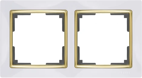 Рамка на 2 поста Snabb (белый/золото) Werkel W0021933 (a051663)