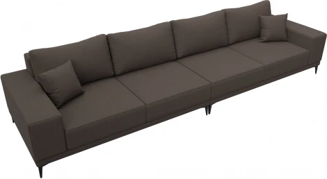 Диван прямой Льюес Лонг (Коричневый/Рогожка) Лига Диванов арт.124252