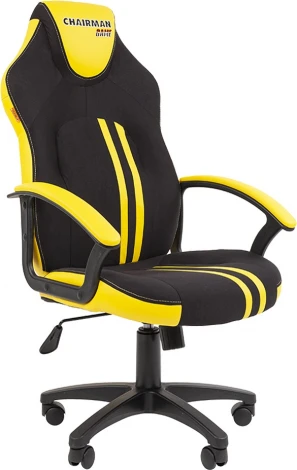 Игровые кресла CHAIRMAN GAME 26 (Пластик,Экокожа,Ткань/Черный,Желтый)