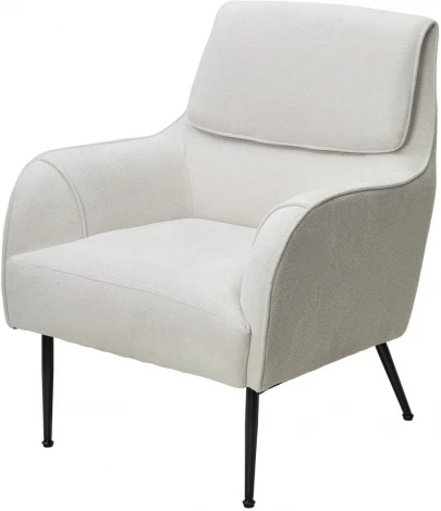 Кресло M-City MAGDA Cato-01 белый, ткань / черный каркас