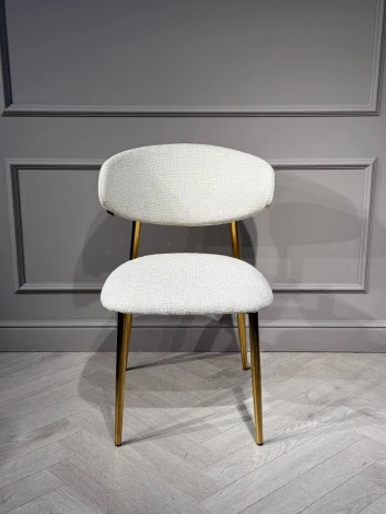 Стул обеденный IST-CASA Оскар ART2969-MK, молочный/глянцевое золото