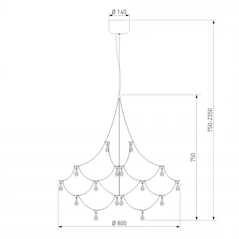 Светодиодная люстра с декором из хрусталя и с пультом дистанционного управления Bogate's Adit 90400 LED
