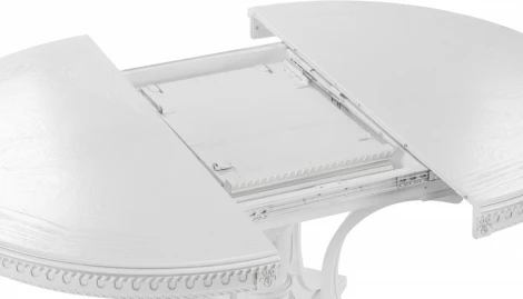 Стол деревянный Woodville Нозеан круглый белый / серебро арт.615230