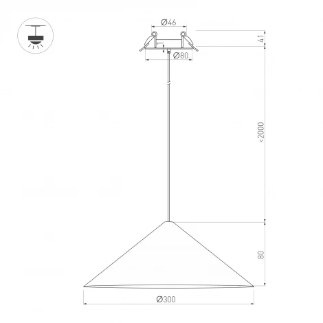 Подвесной светильник светодиодный SP-MAKOTO-R300-10W Warm2700 (WH, 36 deg, 230V, TRIAC) (Arlight, IP20 Металл) 057218