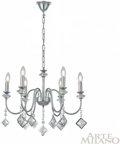Подвесная люстра Arte Milano AM342101 342101/6 CR (220V, подвески, на цепи, подсвечник, свеча)