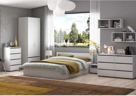 Комод Woodville Валенсия белый текстурный 536232