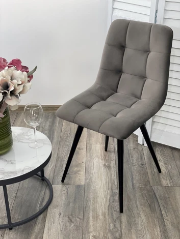 Стул CHILLI-Q графит #14, велюр / черный каркас, 4 шт/ 1 к