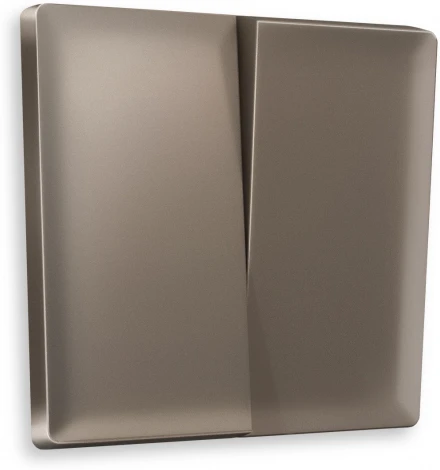 Лицевая панель Ambrella Volt ALFA (Темная бронза матовый) для 2-клавишных выключателей QUANT AP6330