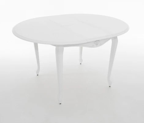 Стол Кабриоль D105, Эмаль белая/Патина серебро, Аврора