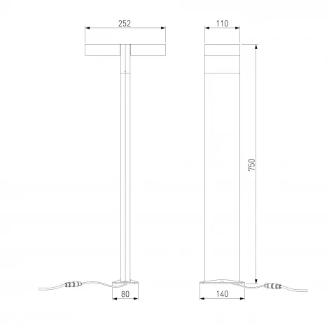 Наземный светильник светодиодный Elektrostandard Twin 35170/F 3000K черный