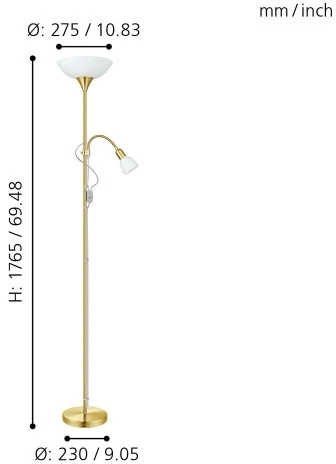 Торшер для чтения Eglo Up 2 82843 (220V, выключатель)
