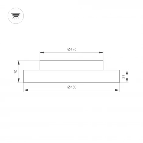 Потолочный светильник светодиодный SP-ESTELY-R450-40W Warm3300-MIX (BK, 80 deg, 230V, TRIAC) (Arlight, IP20 Металл) 054797