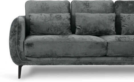 Диван Amsterdam трехместный ОГОГО (арт.786599), (Ткань,Велюр/Темно-серый)
