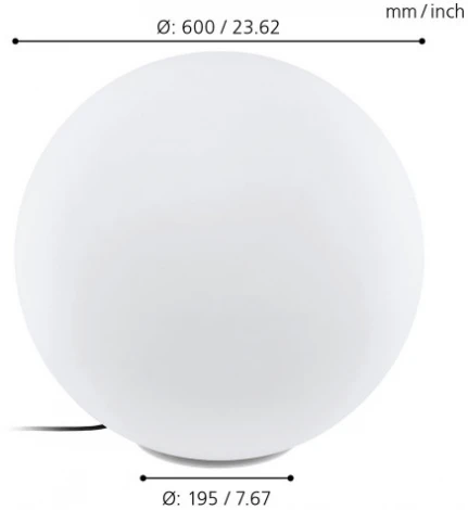 Наземный светильник Eglo Monterolo 98104 (220V, выключатель, шар, IP65)