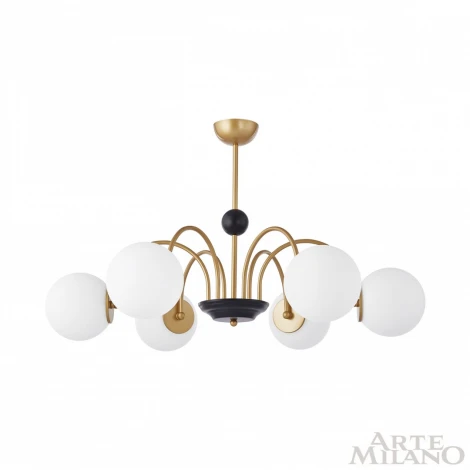 Потолочная люстра на штанге Arte Milano Napoli 312066/D850/6 BS/BK (220V, шарики)