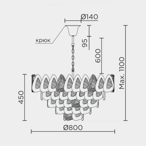 Подвесная люстра хрустальная Modelux ML.6775.800 GD