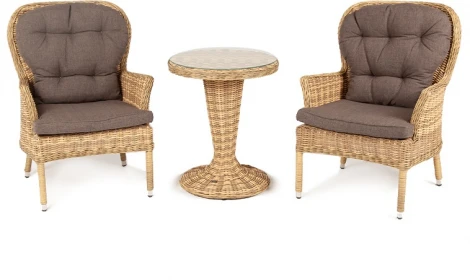 "Алиса" кофейный комплект из искусственного ротанга, цвет соломенный 4SIS арт.УТ-00004157