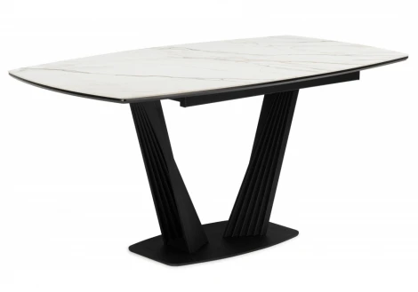 Керамический стол Вейл 160(205)х89 gilt white / черный 626060