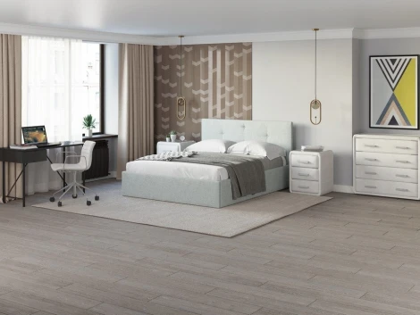 PROxSON Кровать Mono Plus (Ткань: Жаккард Tesla Стальной) 180x200