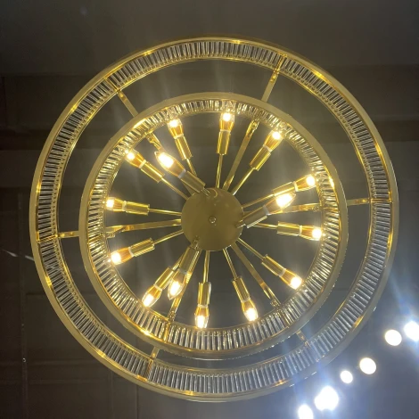 Потолочная люстра на штанге RH Marais Round Chandelier D100 ImperiumLoft 40,2668 (228942-22, Умный дом)