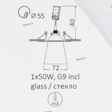 Встраиваемый точечный светильник Arte Lamp Cool Ice A8550PL-1CC