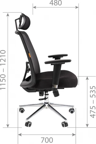 Компьютерное кресло CHAIRMAN 535 LUX (Металл,Пластик,Ткань,Сетка/Черный)