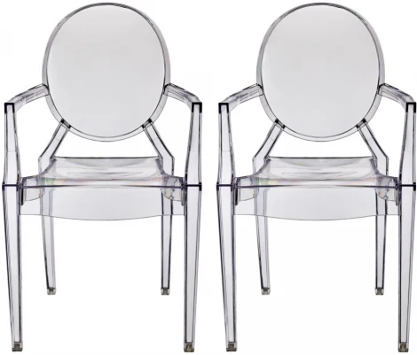 Комплект из 2-х стульев Bradexhome Louis Ghost прозрачный