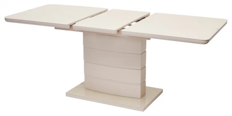 Стеклянный стол M-City ALTA 120 BEIGE / супер бежевое глянцевое стекло