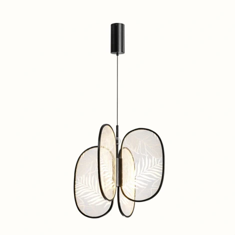 Подвесной светильник Odeon Light Piuma 6665/53L брашир. черный/металл/акрил IP20 LED 54W 2650Лм 3000K (220V, на проводе)