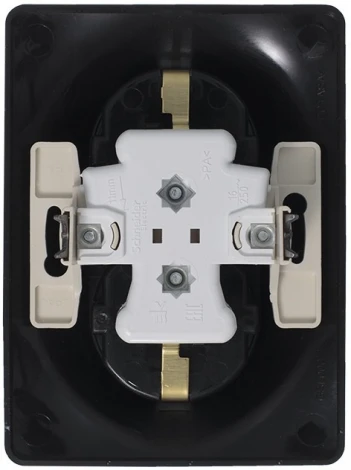 Розетка встраиваемая двойная с заземлением (антрацит) Systeme Electric Glossa GSL000724