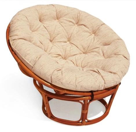Кресло PAPASAN/ПАПАСАН 23/01 W /с подушкой/ диаметр подушки 129см, 115х101х104см, коньячный, ткань старт Tetchair 5898