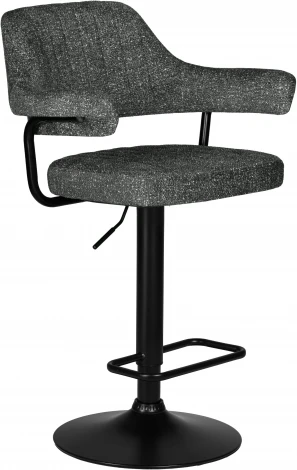 Стул барный DOBRIN CHARLY BLACK (серый твид (LEO11))