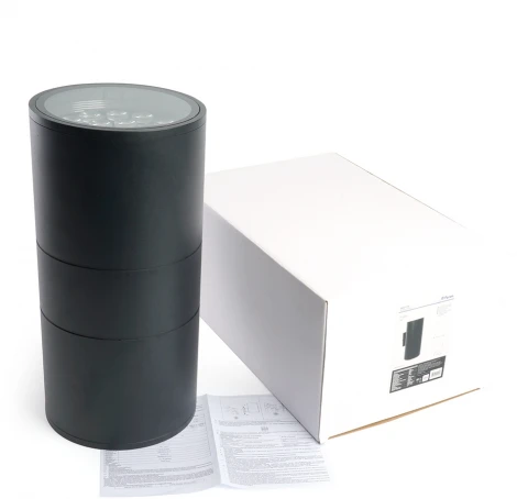 Архитектурная подсветка Feron Корфу 48358 DH0712, 2*18W, 3000Lm, 2700K, черный Бостон (LED, 220V, круглые, IP54)