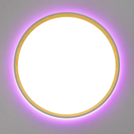 Настенно-потолочный светодиодный светильник IP40 Citilux Etalon CL750320R Белый+Бук с пультом и RGB подсветкой