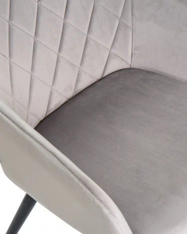 Стул обеденный ROBERT (черные матовые ножки, велюр V108-81 Серый)