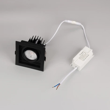 Встраиваемый светильник светодиодный MS-VORTEX-BUILT-S90x90-12W Warm3000 (BK-BK, 40 deg, 230V) (Arlight, IP20 Металл) 057954